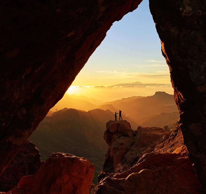 Ventana del Roque Nublo en el centro de la isla de Gran Canaria