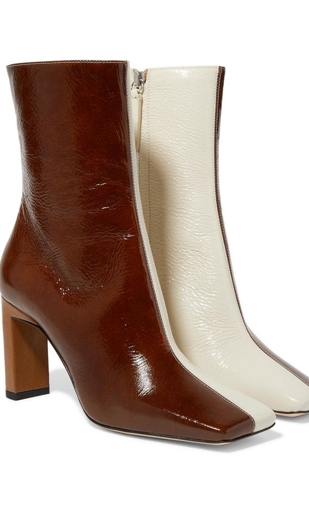 isa two tone patent leather ankle boots de wandler