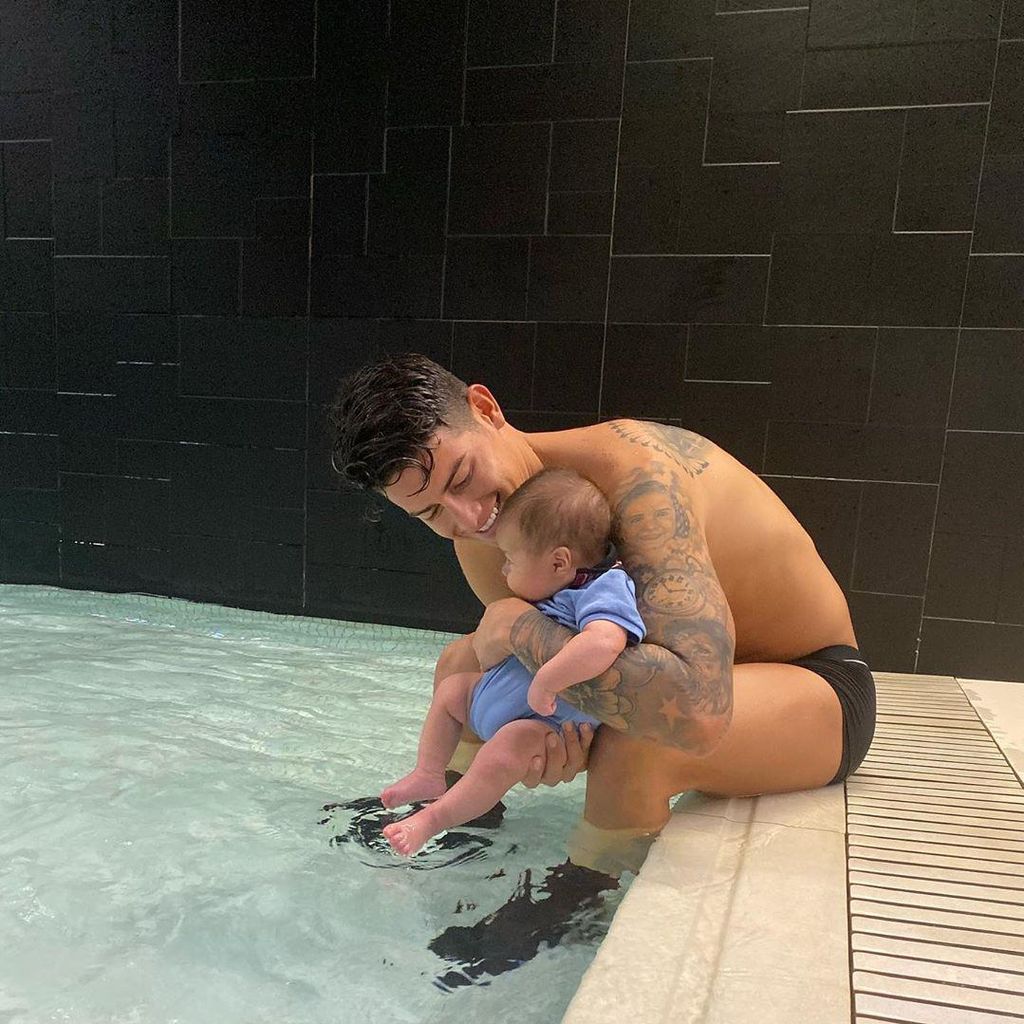 James Rodríguez y su hijo