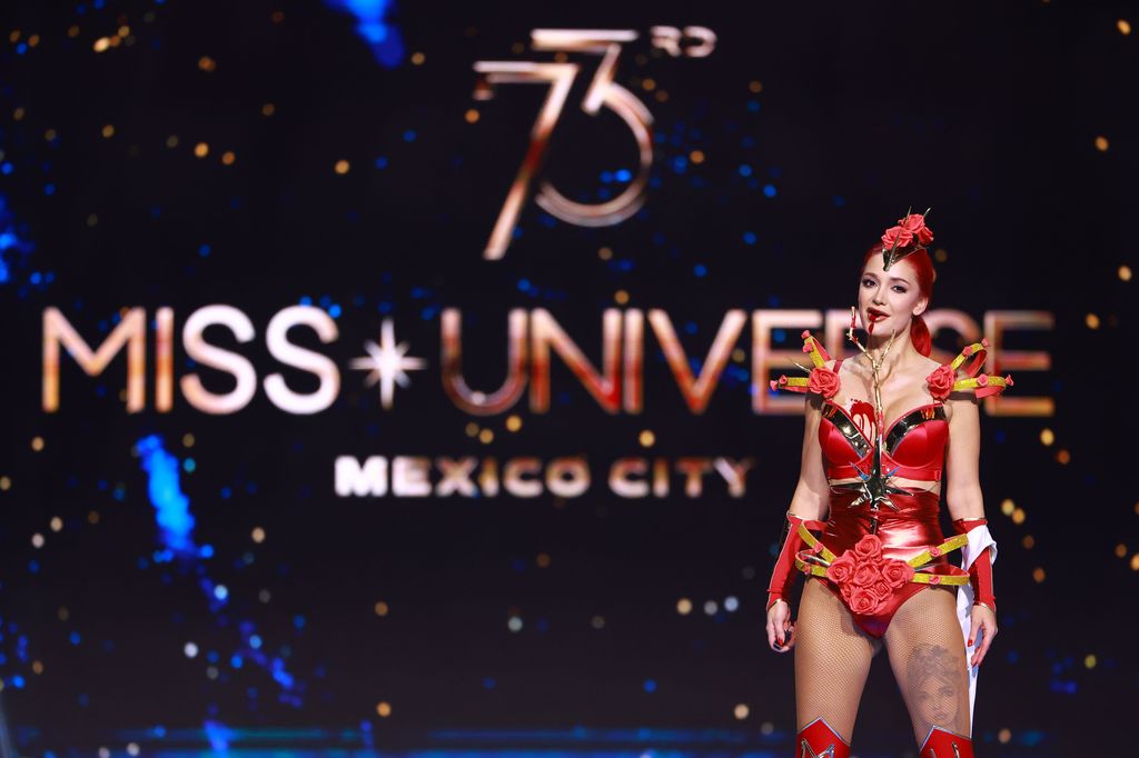 MEXICO CITY, MEXICO - NOVEMBER 14: Miss Bulgaria Elena Vian participates in the The 73rd Miss Universe Competition - Preliminary Competition at Arena Ciudad de Mexico on November 14, 2024 in Mexico City, Mexico. (Photo by Hector Vivas/Getty Images)