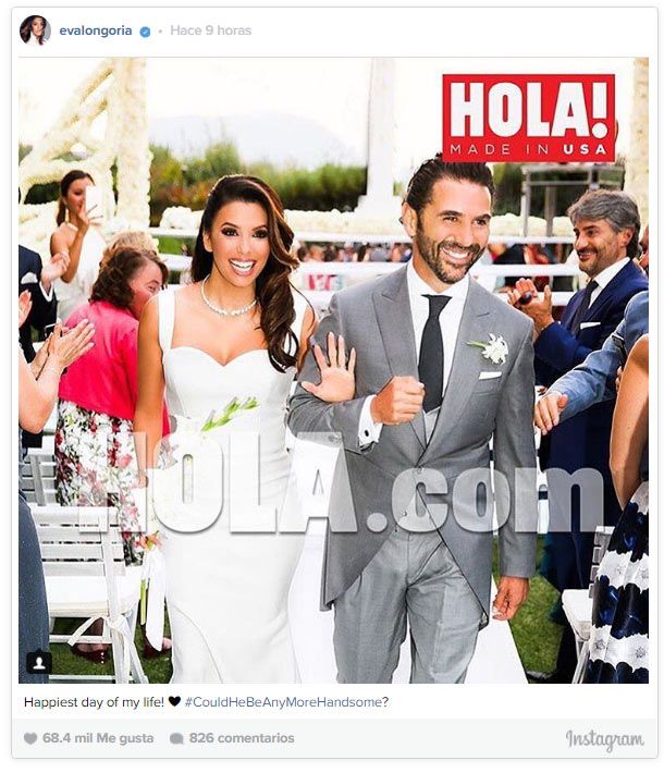 Eva Longoria ha compartido en su cuenta personal de Instagram la foto de su boda de HOLA! USA
