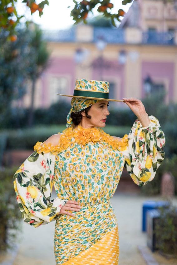 Vestido Flamenca El Ajolí x Juan Duyos Sevilla Blanca Zurita
