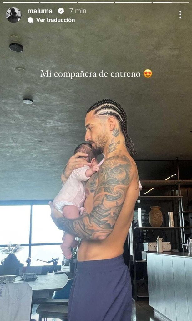 Maluma y su hija Paris