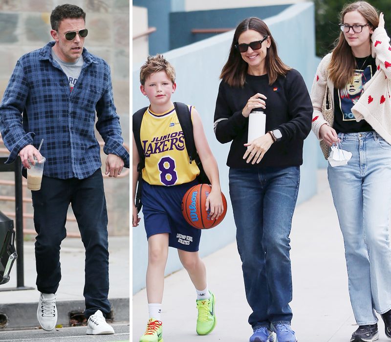 Ben Affleck con su ex Jennifer Garner y sus hijos