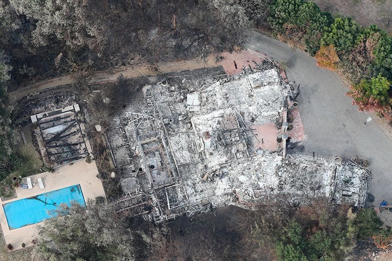 La casa de Miley Cyrus tras el incendio de California