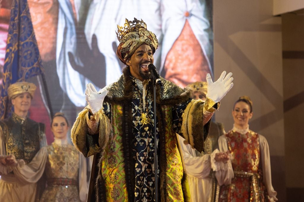 El rey Baltasar de la cabalgata de Reyes Magos de Madrid