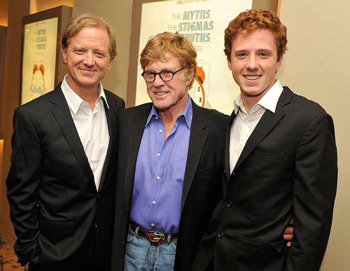 Robert Redford con su hijo James y su nieto Dylan