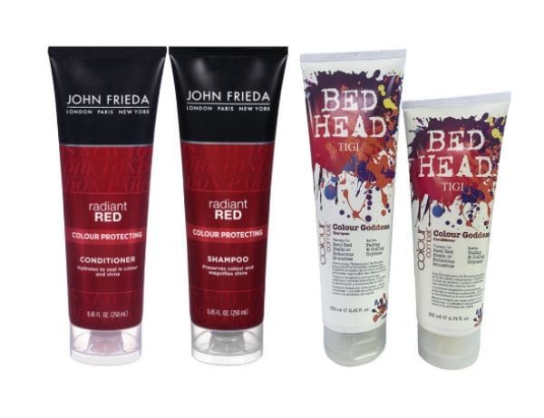 John Frieda Radiant Red Colour Protecting, DUO set Shampoo + Conditioner, Tigi Bed Head Shampoo and Conditioner Color Goddess 