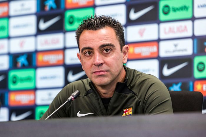 Xavi Hernández en rueda de prensa