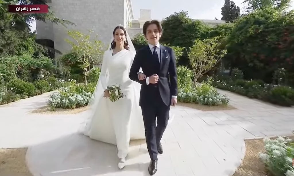 The royal bride wore an Elie Saab gown
