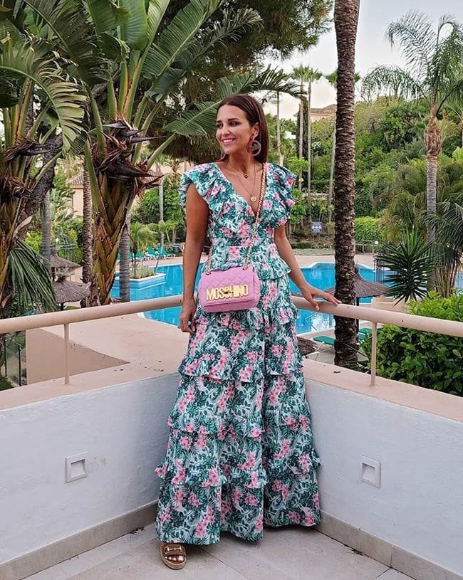 Paula Echevarría con vestido de flores