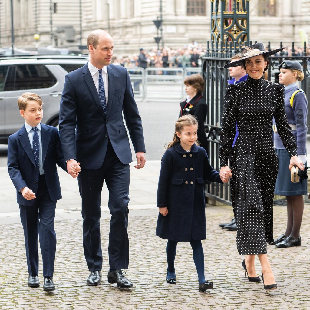 the duke and duchess of cambridge along with their eldest children prince george and princess charlotte 