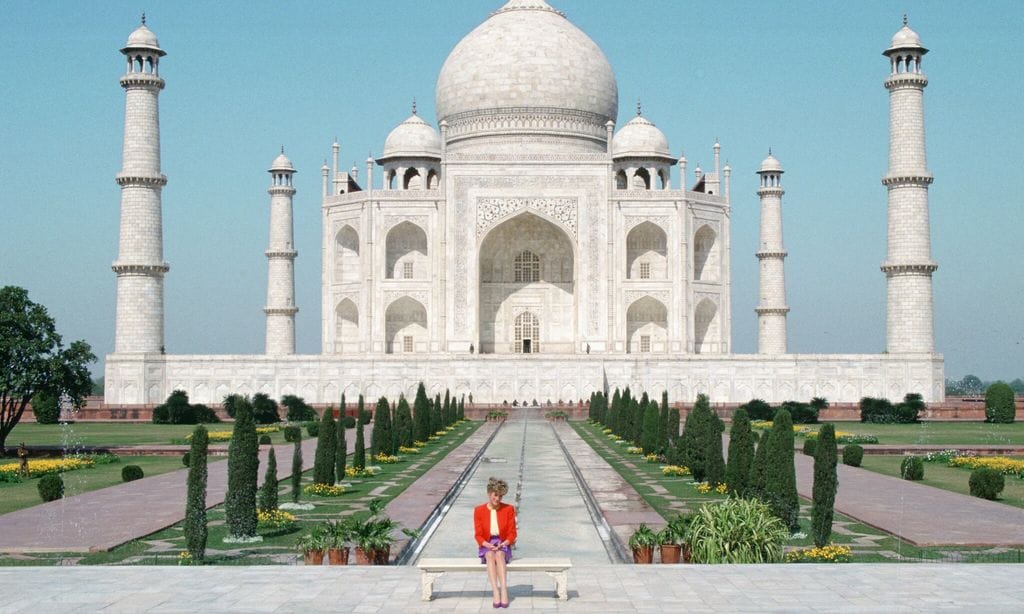 Diana de Gales en el Taj Mahal