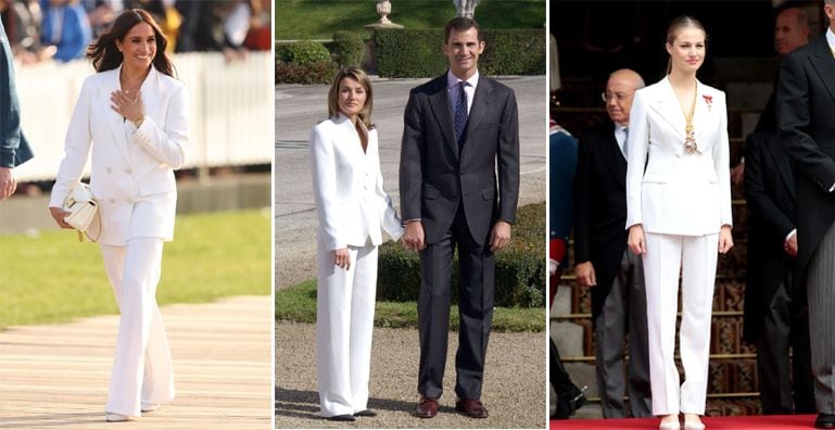 Calista Flockhart se apunta al traje blanco de la reina Letizia y la princesa Leonor