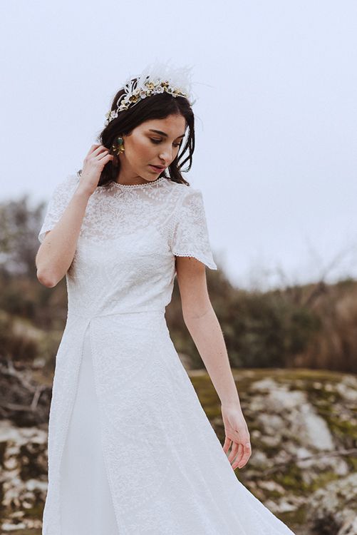 Vestido de novia con detalles