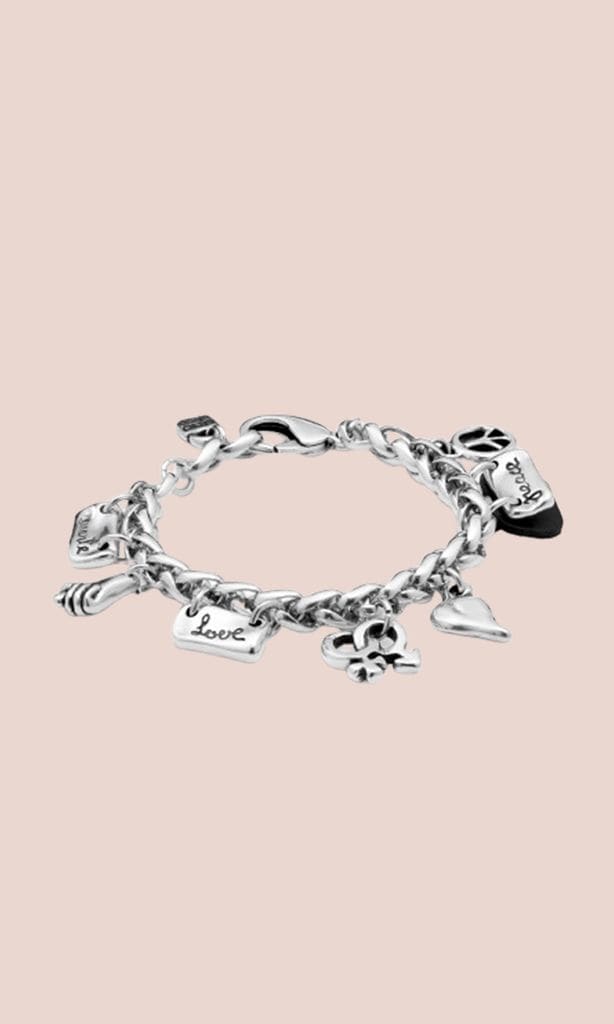 Pulsera bañada en plata de ley con 'charms' (105 EUROS)