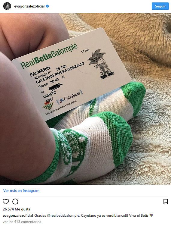 ¡Guerra de colores! El hijo de Cayetano Rivera y Eva González ya es socio del Betis