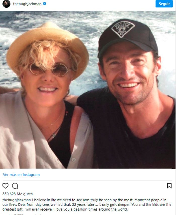 Hugh Jackman y Deborra Lee-Furness en Instagram