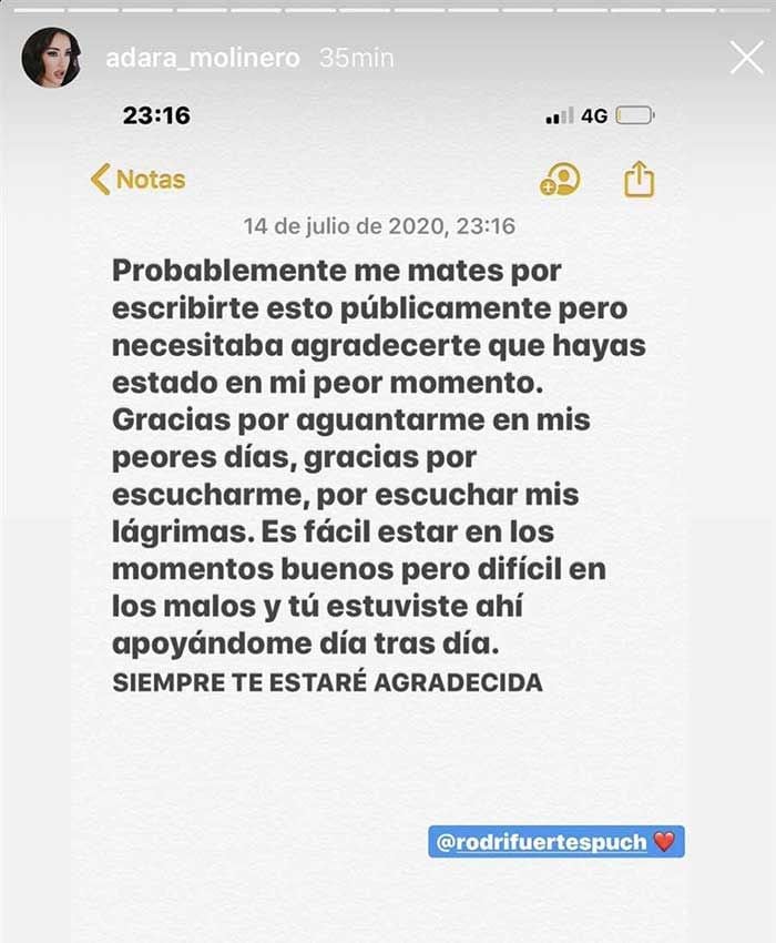 Storie de Adara en Instagram