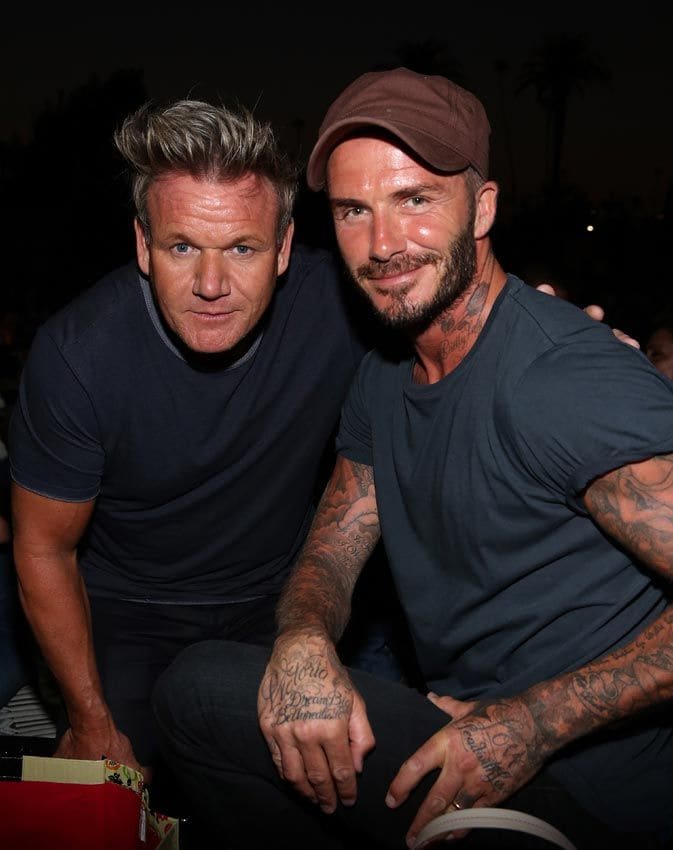 David Beckham y Gordon Ramsay