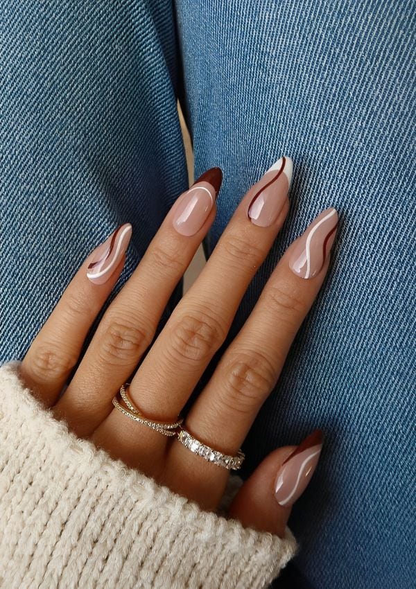 swirl nail marron