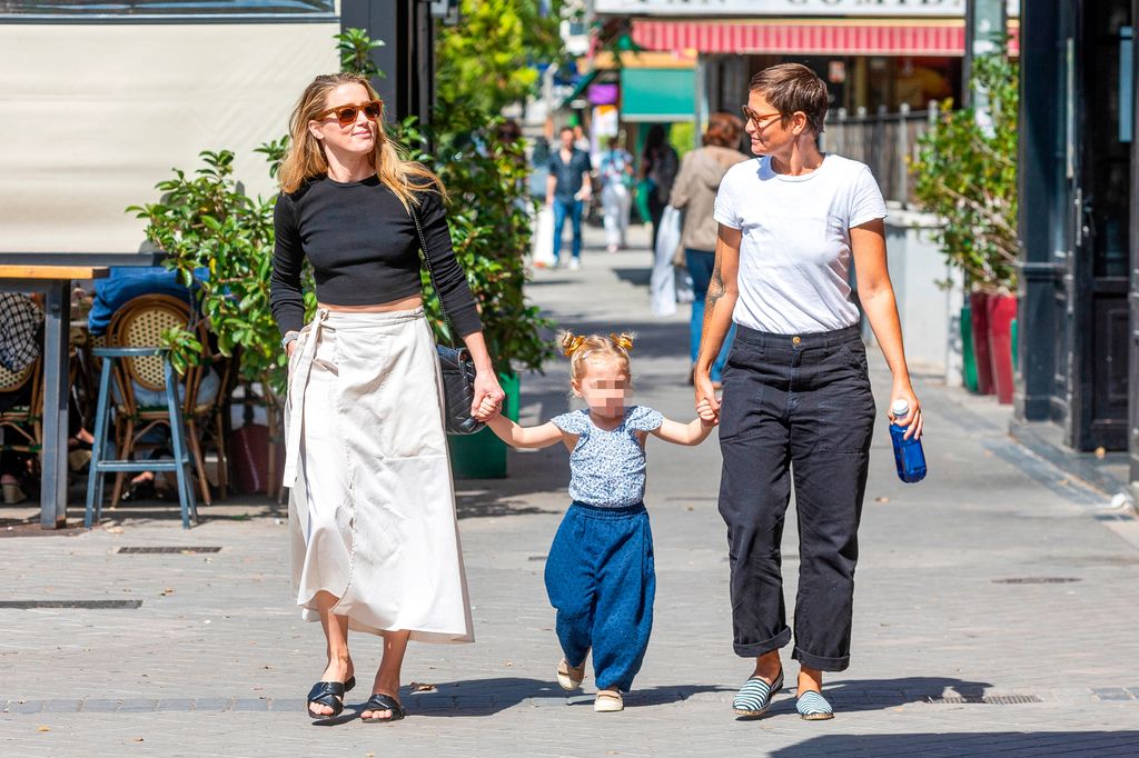 Amber Heard en Madrid con su hija Oonagh y Bianca Butti, 2024