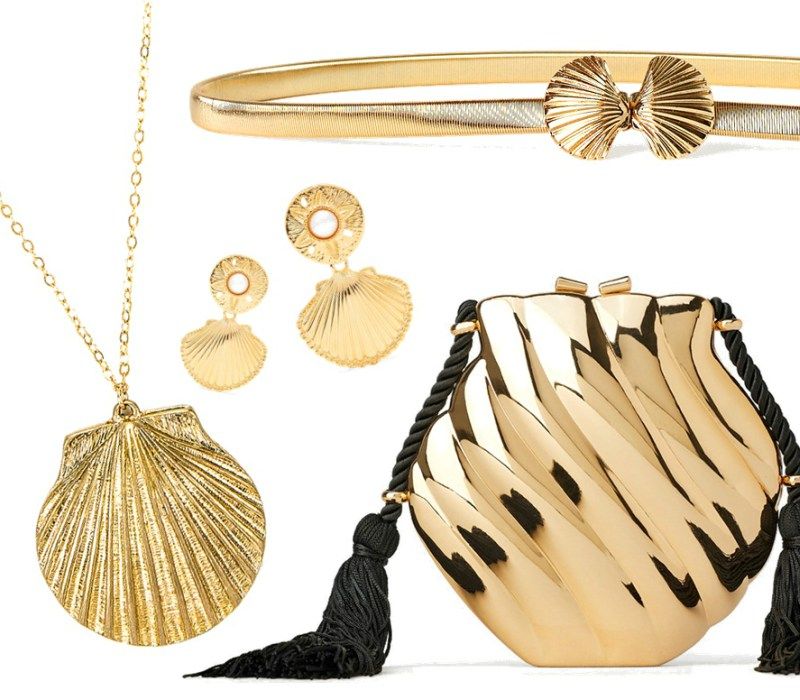 golden shell zara bag hm belt eight by gjenmi jewelry kenneth jay lane earrings