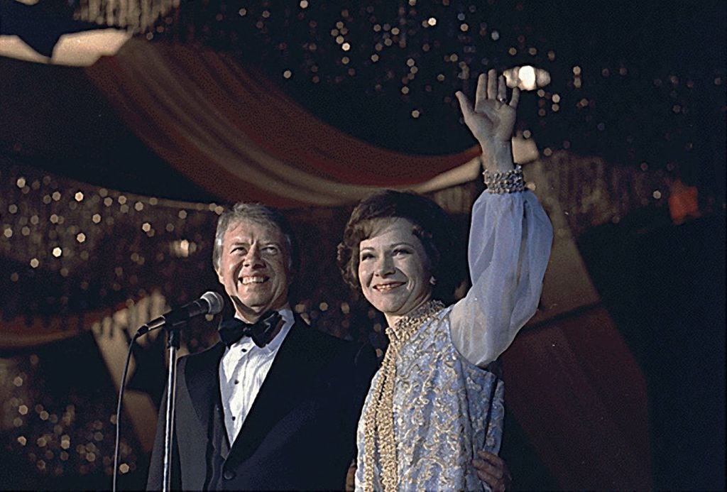 Jimmy Carter y su esposa Rosalynn Carter el 20 de enero 1977