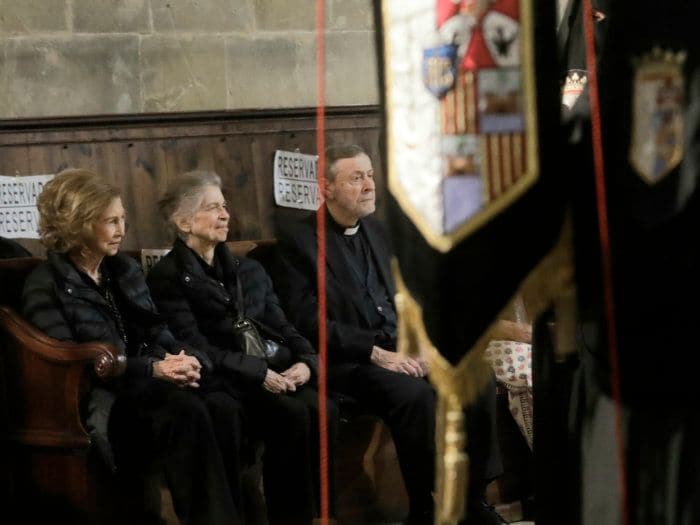 Doña Sofía y doña Irene en la misa del Jueves Santo 