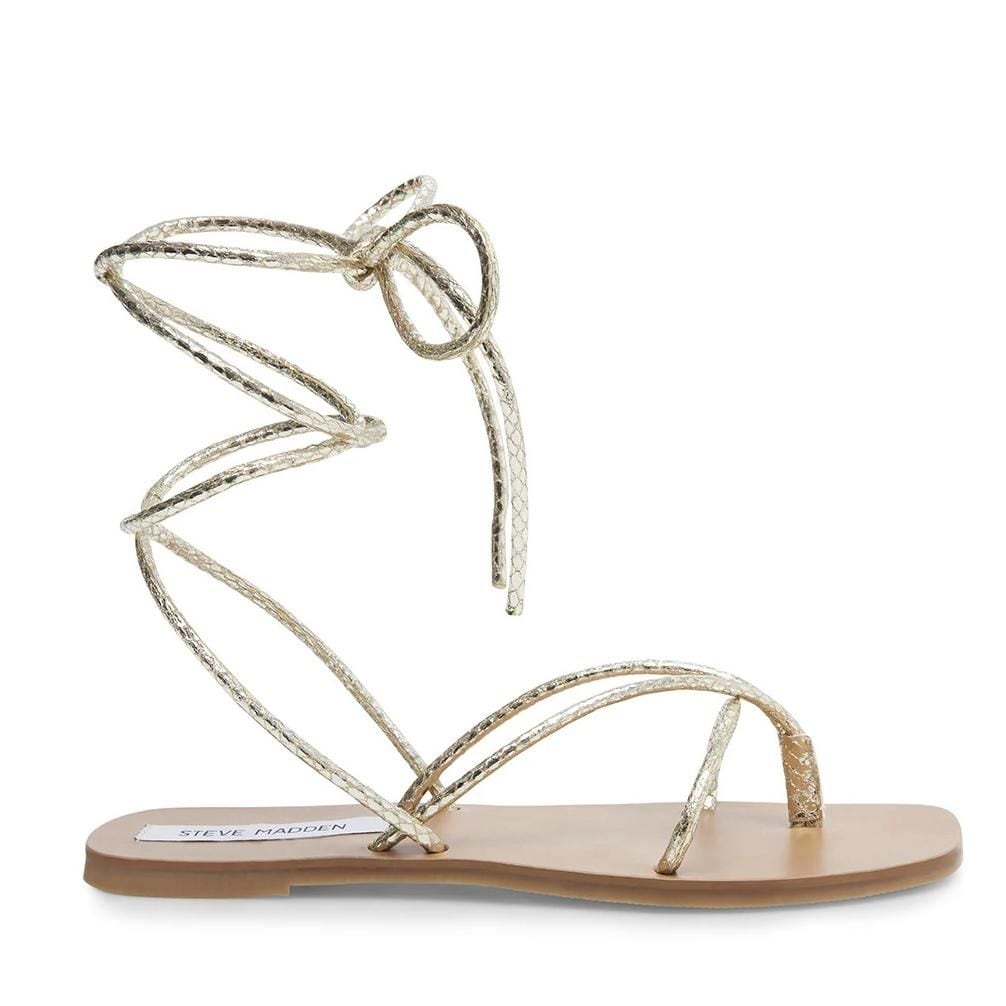 mocktail gold snake sandals de steve madden