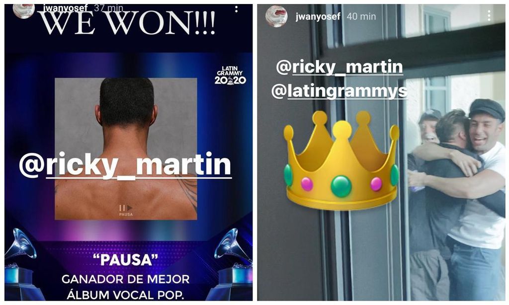 Jwan Yosef celebra el triunfo de Ricky Martin