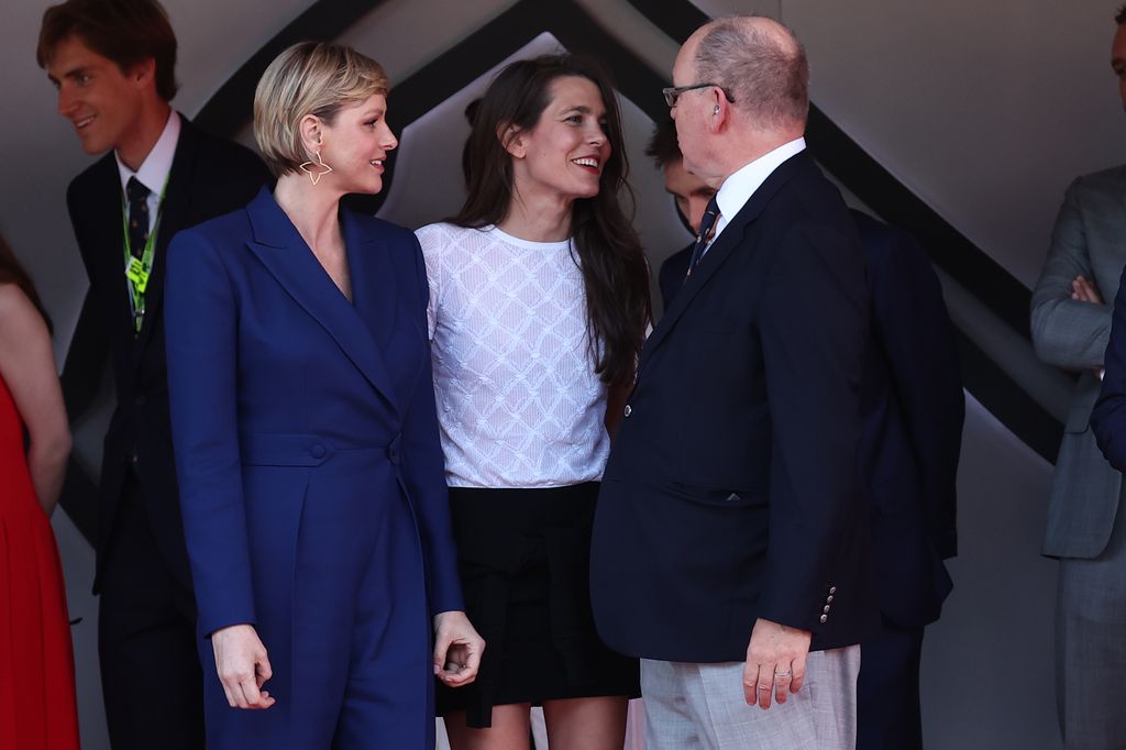 Alberto de Mónaco, Charlene de Mónaco y Carlota Casiraghi en el Gran Premio de Mónaco de 2024