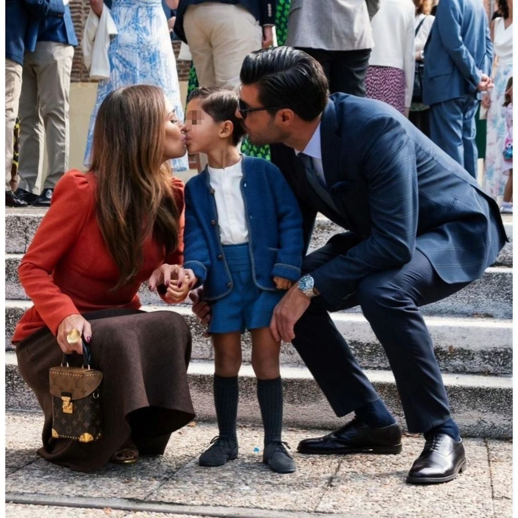 Paula Echevarría y Miguel Torres en el bautizo de su sobrino