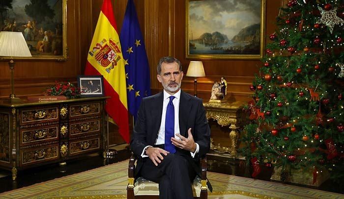 El rey Felipe durante el Mensaje de Navidad