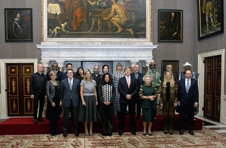 Mabel de Holanda el pasado dos de diciembre en la entrega de los Premios Príncipe Claus junto a sus cuñados, los Reyes de Holanda y Constantino y Laurentien de Holanda, y a su suegra, la princesa Beatriz
