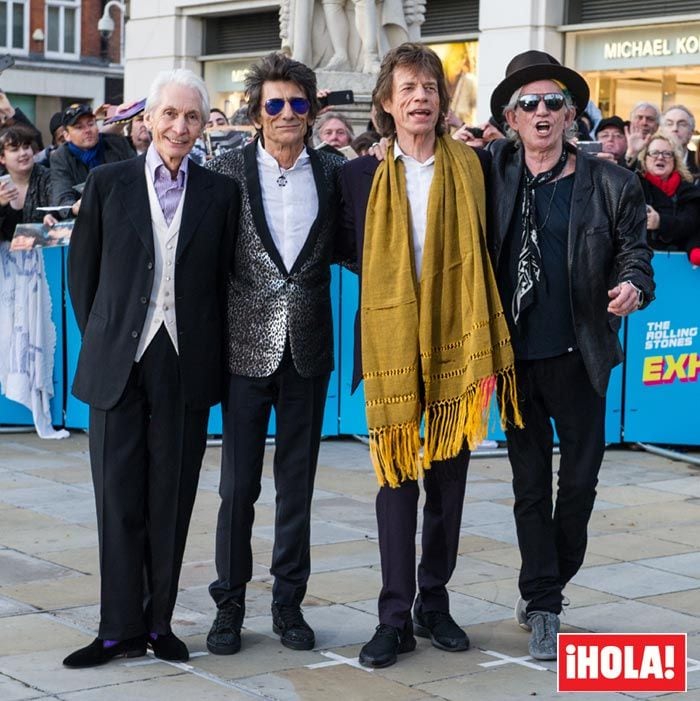 Los Rolling Stones a su llegada a su exposición Exhibitionism en la Saatchi Gallery de Londres
