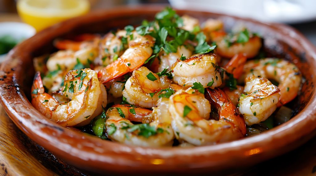 Gambas al ajillo en cazuela de barro