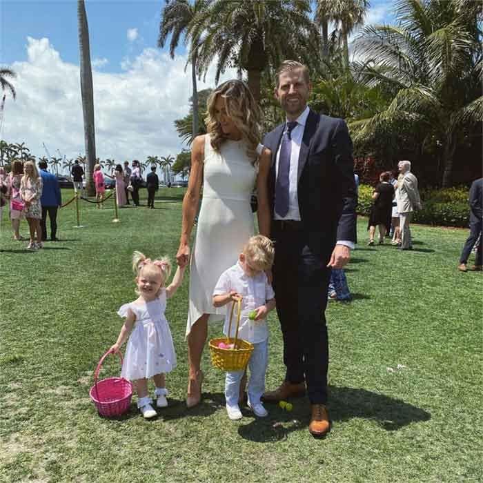 Lara Trump con su marido e hijos