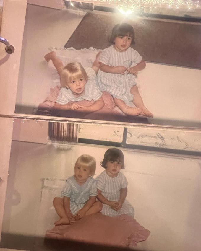 Aaron Carter y su hermana melliza Angel Carter en la infancia