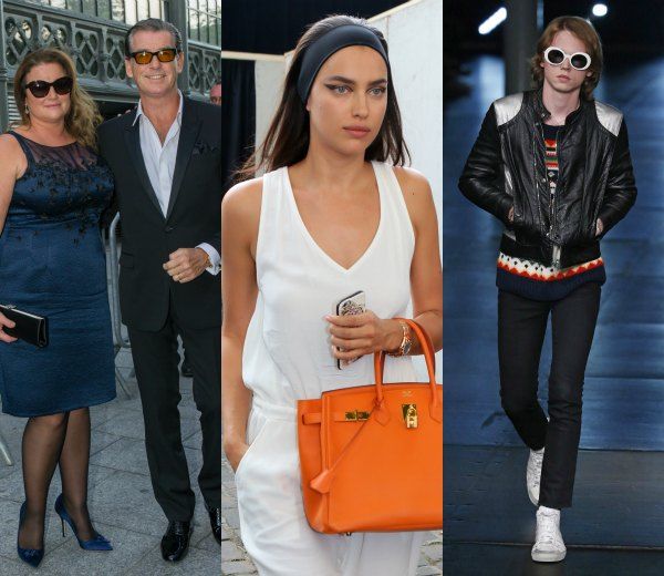 Pierce Brosnan y su mujer, Keely Shaye Smith, invitados VIP al desfile de Saint Laurent.
