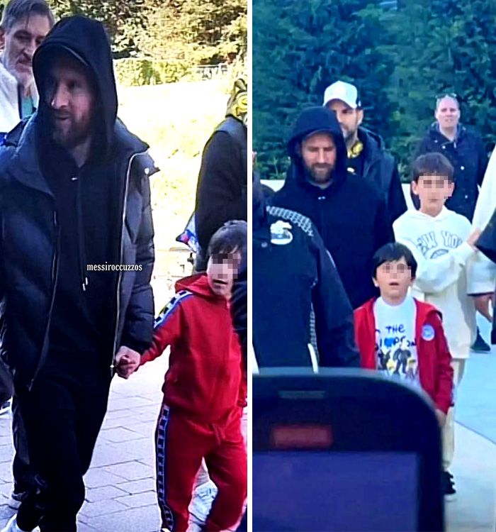 Messi con su familia en el parque Disney