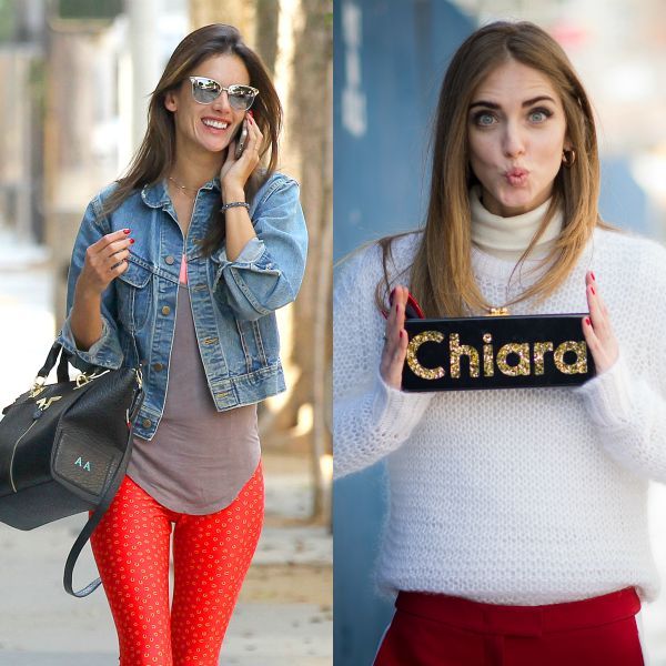 Chiara Ferragni, con clutch de Edie Parker personalizado, con su nombre en dorado por un lado, y el de su blog, The Blonde Salad, por el otro.
