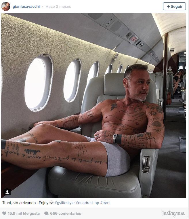 Gianluca Vacchi en uno de sus viajes
