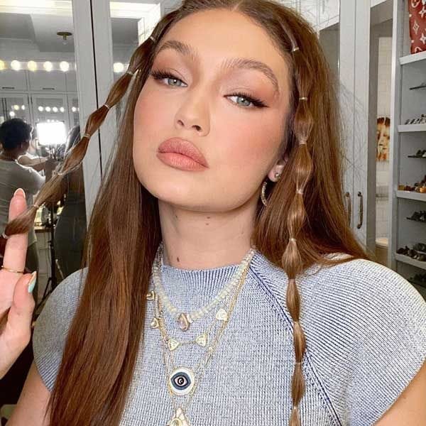 gigi hadid recogido trenzas