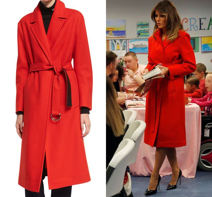 Melania Trump y su abrigo rojo