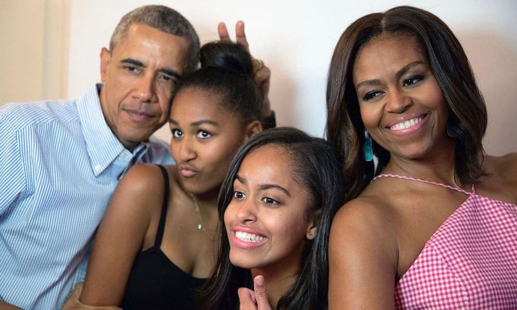 barack y michelle obama con sus hijas malia y sasha