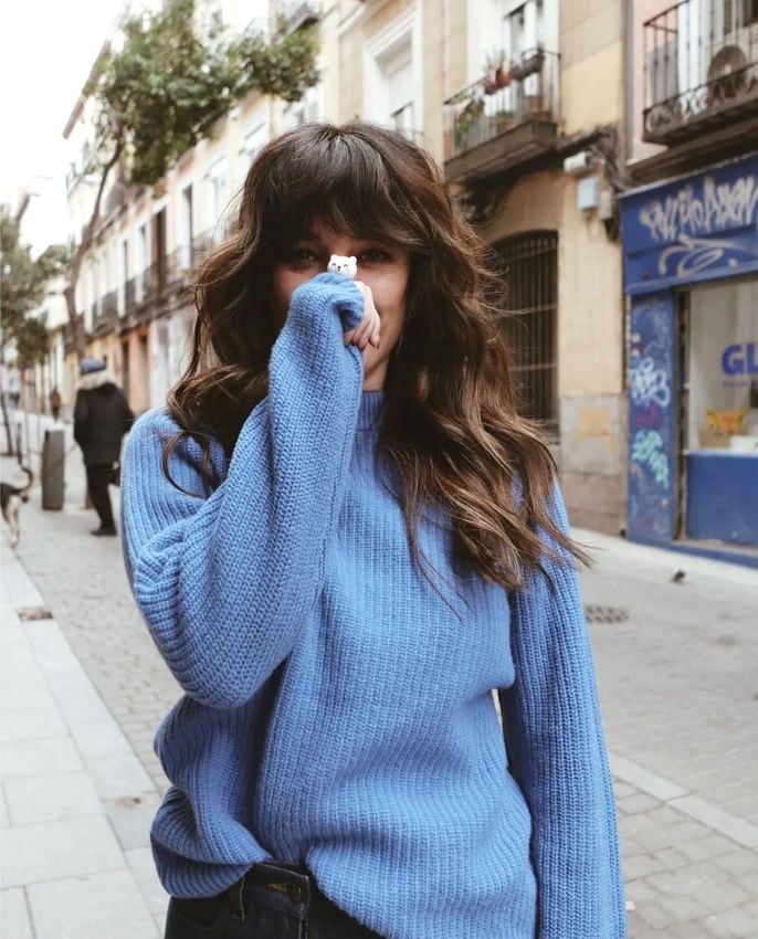 Blanca Suárez y su melena rizada con flequillo