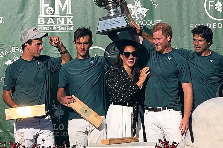 Meghan Markle y su look de lunares en el polo