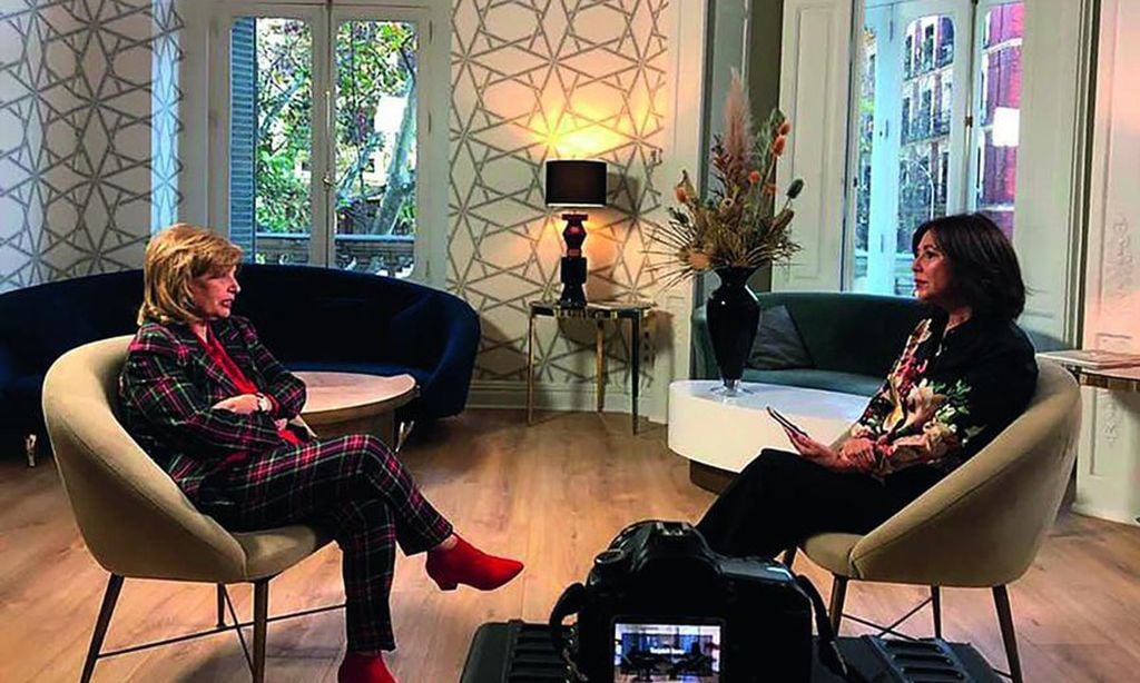 
María Teresa Campos, durante su polémica entrevista con Isabel Gemio
