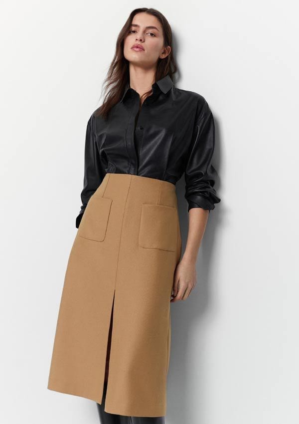 La falda midi de Massimo Dutti